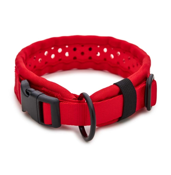 SOFTY Halsband | Länge: 40-46cm | Breite: 3,3cm | Farbe: rot/rot